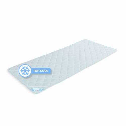 RIBECO Germany Matratzenauflage Top Cool – 2-in-1 ganzjährige Matratzenauflage – Topper mit kühlender Microfaser und wärmender Flanell-Qualität, allergikerfreundlich, Made in Germany (80 x 200 cm) von RIBECO GERMANY