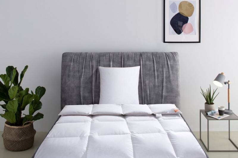RIBECO Daunenbettdecke + Kopfkissen Richard, Bettwaren-Set in 135x200 oder 155x220 cm, Sommer oder Winter, Füllung: Daunen & Federn, Seit 105 Jahren überzeugt RIBECO durch Qualität von RIBECO
