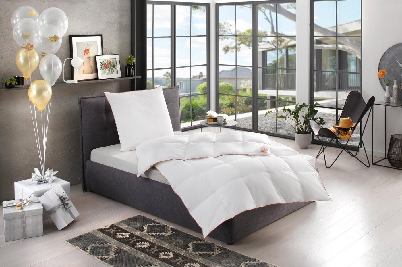 RIBECO Gänsedaunenbettdecke Kalle, Füllung: Gänsedaunen & -federn, Bezug: 100% Baumwolle, pflegeleicht! RIBECO Gänsedaunenbettdecke Kalle, Füllung: Gänsedaunen & -federn, Bezug: 100% Baumwolle, pflegeleicht! von RIBECO