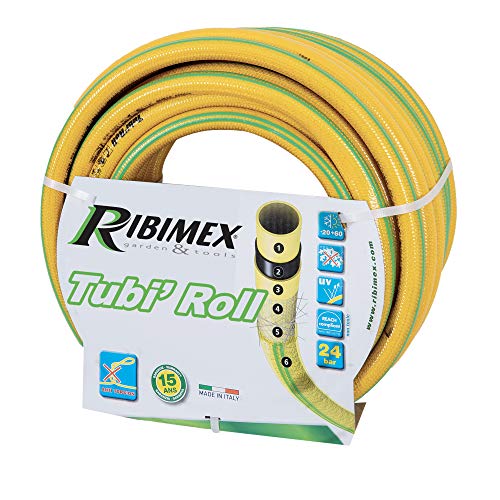 Gartenschlauch Tubiroll antiavvitamento 4 Schichten Gelb, 25 m Durchm 15 mm von RIBIMEX