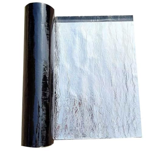 Dachfolie Aluminium Selbstklebend, Dachpappe Rolle Dach Reparaturband Wasserdicht, Dachbahn Bitumen Schindeln für Vogelhaus Carport Gartenhaus(100x200cm) von RIBLOR