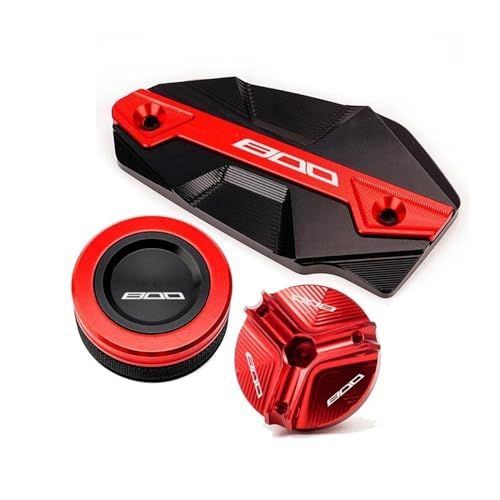 Motorrad Bremsflüssigkeitsdeckel Für KAWASAKI Z800 Z 800 2013-2015 2016 Motorrad Vorne Und Hinten Bremsflüssigkeit Zylinder Master Reservoir Abdeckung Öl Einfülldeckel ( Color : Rot , Größe : 3pcs ) von RIBONI