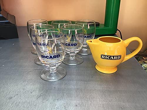 RICARD Set mit 6 Gläsern Ballon Soleil Plus eine Karaffe aus Porzellan von Ricard