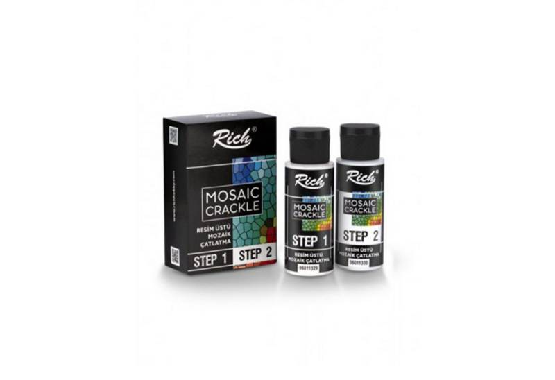 RICH Bastelfarbe Rich Mosaic Crackle Step1-Step2 On-Painting Cracking Set - 60ml von RICH