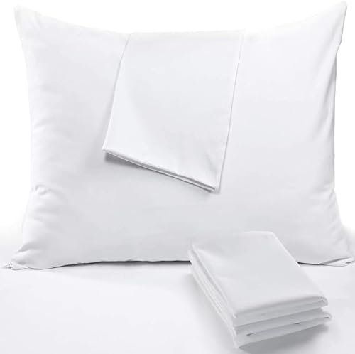 RICHAIR – Kissenschutz 80 x 80 cm, 2er-Set, wasserdicht – Hotelverschluss – atmungsaktiv und gegen Bettwanzen und Hausstaubmilben – weißer Polyester-Kissenschutz von RICHAIR