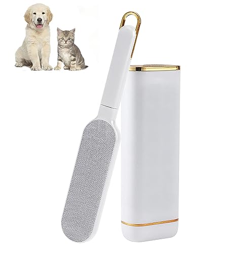 Fusselbürsten, Bürste Haarentferner, Fusselbürste Tierhaare, Tierhaarentferner, Reinigungsbiirste Fiir Tierhaar, Mit Doppelseitiger Fusselbürste und Selbstreinigender Basis, Möbeln und Textilien von RICHDMI