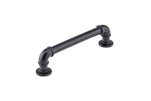 RICHELIEU BP2209128900 Steampunk Collection 5 1/32 in (128 mm) Mitte schwarz Eklektisch Schrank Pull, Matte Black von RICHELIEU