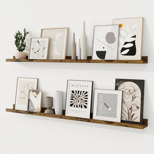 RICHFOCUS Bilder-Ledge-Regal, 121,9 cm, schwebende Regale, 2er-Set, Holz-Wandregale mit Lippe, Wanddekoration, Aufbewahrung für Schlafzimmer, Wohnzimmer, Badezimmer, Küche, Kinderzimmer, Fotobild RICHFOCUS Bilder-Ledge-Regal, 121,9 cm, schwebende Regale, 2er-Set, Holz-Wandregale mit Lippe, Wanddekoration, Aufbewahrung für Schlafzimmer, Wohnzimmer, Badezimmer, Küche, Kinderzimmer, Fotobild von RICHFOCUS
