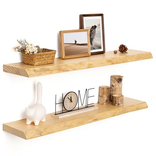 RICHFOCUS Schweberegale für die Wand, 91,4 cm, Wandregal aus massivem Kiefernholz, Holzregale mit unsichtbarer Halterung für Badezimmer, Küche, Wohnzimmer, 2er-Set, Natur RICHFOCUS Schweberegale für die Wand, 91,4 cm, Wandregal aus massivem Kiefernholz, Holzregale mit unsichtbarer Halterung für Badezimmer, Küche, Wohnzimmer, 2er-Set, Natur von RICHFOCUS