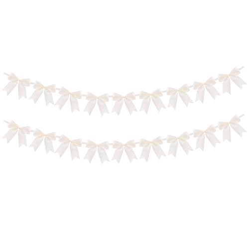 RICHHHA 2 Stränge mit je 18 weißen Schleifen-Girlanden, Banner, Dekoration, vorbespanntes Satinband für Mädchen, Geburtstag, Jahrestag, Braut/Babyparty, Hochzeit, Junggesellinnenabschied RICHHHA 2 Stränge mit je 18 weißen Schleifen-Girlanden, Banner, Dekoration, vorbespanntes Satinband für Mädchen, Geburtstag, Jahrestag, Braut/Babyparty, Hochzeit, Junggesellinnenabschied von RICHHHA