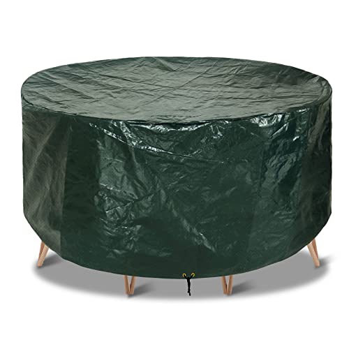 RICHIE Gartenmöbel-Abdeckungen wasserdichte Gartentischabdeckung 190x80 cm Outdoor-Tischabdeckungen für Gartenmöbel Gartenabdeckungen Rund Atmungsaktiv Polyethylen für Tisch (Grün 190×80cm) von RICHIE