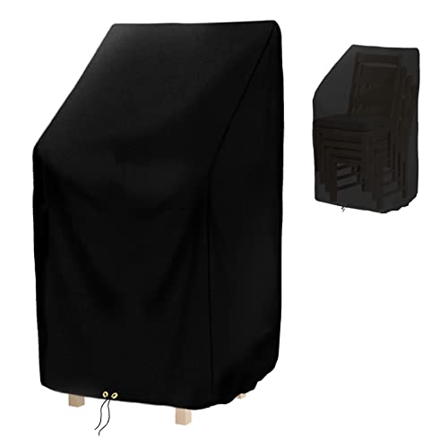 RICHIE Gartenstuhl-Abdeckung, Outdoor-Terrassenstuhl, wasserdichte Abdeckung Zur Aufbewahrung, Neigbare Gartenstuhlabdeckung, 65x65x120/80 cm, UV-Schutz, 420D Möbelabdeckung von RICHIE