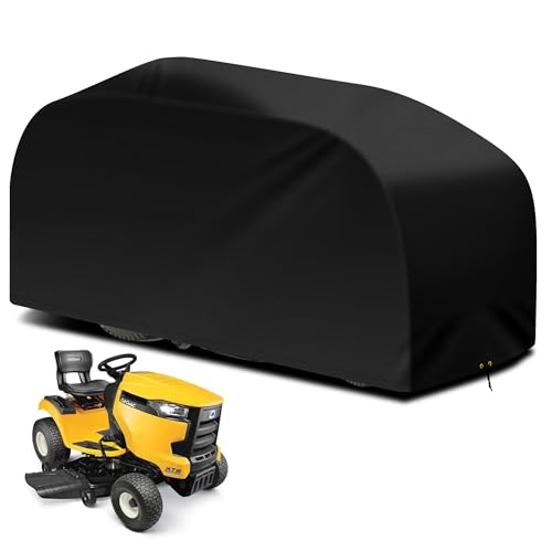 RICHIE Lawn Mower Cover with Adjustable Hem Cord, Waterproof, Windproof, Anti-UV, Heavy Duty Rip Proof 420D Oxford Fabric Walk Behind Lawnmower Cover (137x183x117cm) - Black DHRMC137-2BK von RICHIE
