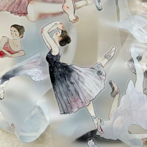 DingDing Vol11-41 Dancer,Matte PET Tape of Pre-cut Washi Tape Stickers,2.56 INx10.94 YD,Original Vintage Design for Scrapbooks Supplies,Journaling,Junk Journal,Bullet Journals,Planners DingDing Vol11-41 Dancer,Matte PET Tape of Pre-cut Washi Tape Stickers,2.56 INx10.94 YD,Original Vintage Design for Scrapbooks Supplies,Journaling,Junk Journal,Bullet Journals,Planners von RICHTAPES