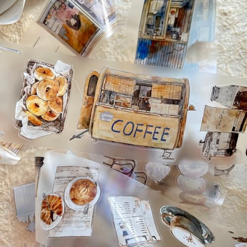 RICHTAPES SeaHorse Forest Vol9 A50 Coffee Time,Pre-Cut Matte PET Washi Tape Stickers,Original Vintage Scene Design,for Journaling,Scrapbooking,Planner,Scrapbook Supplies,Bullet Journal RICHTAPES SeaHorse Forest Vol9 A50 Coffee Time,Pre-Cut Matte PET Washi Tape Stickers,Original Vintage Scene Design,for Journaling,Scrapbooking,Planner,Scrapbook Supplies,Bullet Journal von RICHTAPES