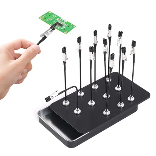 Dritte Hand Löten mit Magnetfuß: 360 Grad Verstellbare Löthilfe Dritte Hand, Flexible Schwanenhälse Helfende Hand mit Eisenkasten - Ideal für Modellierung, Helfende Hand Löten und Bastelarbeiten von RICKMASK