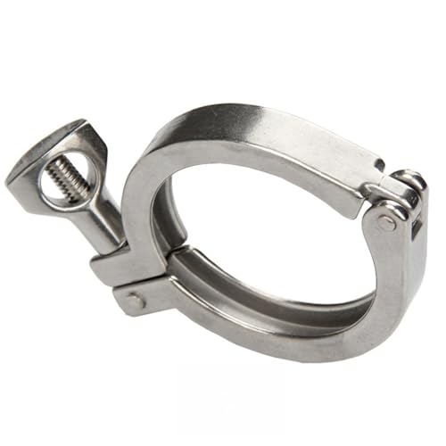 0,5" 0,75" 1" 1,5" 2" 2,5" 3" 4" 5" Tri-Clamp SUS 304 Edelstahl Sanitärrohrverschraubung für das Bierbrauen zu Hause, 1 Stück, Klemme 64 mm von RICODA