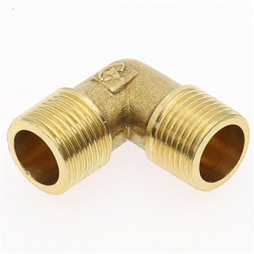 1/8" 1/4" 3/8" 1/2" 3/4" 1" Innengewinde x Außengewinde 90 Grad Messing-Kniestück-Rohrverschraubung Verbindungsstück Kupplung Kupferadapter, MM, 1/2" von RICODA