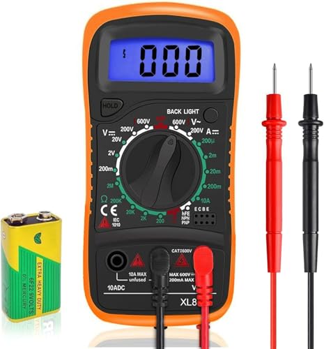 Digital Multimeter Voltmeter Batterietester Spannungsprüfer Durchgangsprüfer Ohm Volt Ampere Messgerät AC/DC Spannung Strom Widerstand Diode Transistor, Großes LCD Anzeige und Hintergrundlicht Digital Multimeter Voltmeter Batterietester Spannungsprüfer Durchgangsprüfer Ohm Volt Ampere Messgerät AC/DC Spannung Strom Widerstand Diode Transistor, Großes LCD Anzeige und Hintergrundlicht von RICOKEY