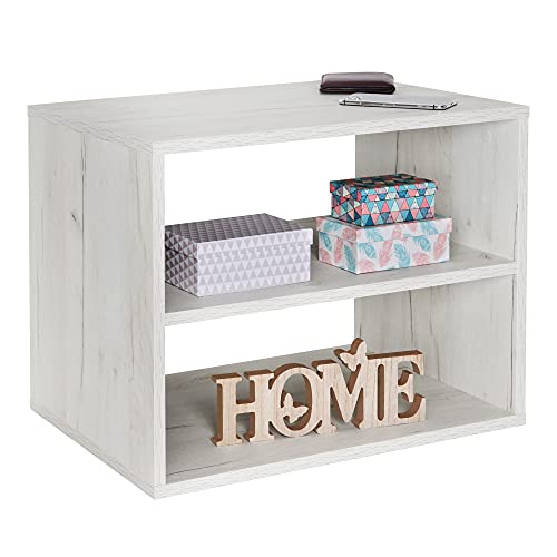 RICOO Bücherregal weiß 2 Fächer 60 x 45 x 40 cm Regal Spannplatte aus Holz, Eiche weiß WM110-EP, Standregal Büro Bücherregale, Regale & Ablagen, Druckerständer, Druckerregal, Aktenregal RICOO Bücherregal weiß 2 Fächer 60 x 45 x 40 cm Regal Spannplatte aus Holz, Eiche weiß WM110-EP, Standregal Büro Bücherregale, Regale & Ablagen, Druckerständer, Druckerregal, Aktenregal von RICOO