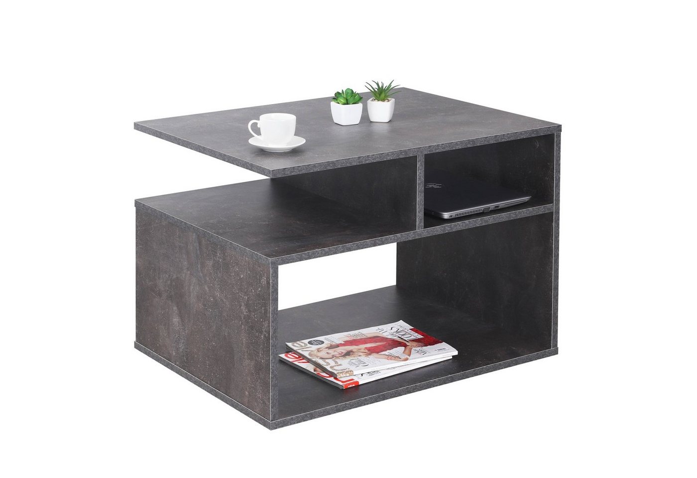 RICOO Couchtisch WM095-BG, Sofatisch mit Stauraum Wohnzimmer Tisch Beistelltisch Kaffeetisch von RICOO