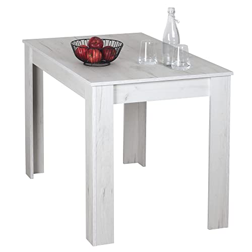 RICOO Esstisch klein 110 x 75 x 68 cm Küchentisch WM088-EP Esszimmertisch Eiche weiß RICOO Esstisch klein 110 x 75 x 68 cm Küchentisch WM088-EP Esszimmertisch Eiche weiß von RICOO