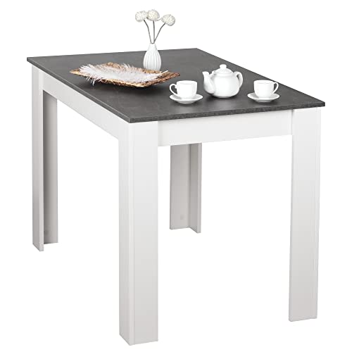 RICOO Esstisch klein 110 x 75 x 68 cm Küchentisch WM088-WM-BG Esszimmertisch Weiss & Betonoptik Grau RICOO Esstisch klein 110 x 75 x 68 cm Küchentisch WM088-WM-BG Esszimmertisch Weiss & Betonoptik Grau von RICOO