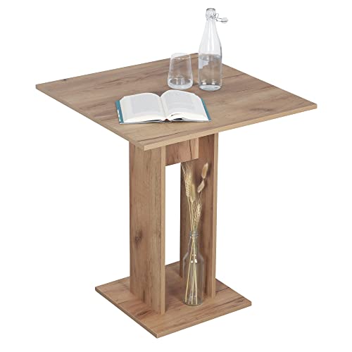 RICOO Esstisch klein 68 x 78 x 68 cm Küchentisch Eiche WM087-EG Gold Braun von RICOO