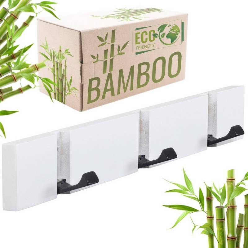 RICOO Garderobenleiste MH023S-W (1 St), Kleiderhaken Wand Garderobenleiste Hakenleiste Haken zum ausklappen von RICOO