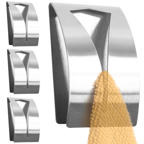 RICOO Handtuchhaken ohne Bohren, Handtuchklemme, Kleiderhaken Selbstklebend, MH017-4, Geschirrtuchhalter, Badezimmerhaken, 4er Set, Haken Selbstklebend Edelstahl, Klebehaken, Haken zum Kleben RICOO Handtuchhaken ohne Bohren, Handtuchklemme, Kleiderhaken Selbstklebend, MH017-4, Geschirrtuchhalter, Badezimmerhaken, 4er Set, Haken Selbstklebend Edelstahl, Klebehaken, Haken zum Kleben von RICOO