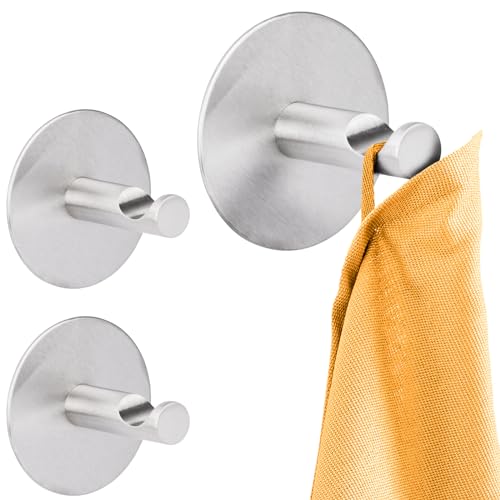 RICOO Haken Selbstklebend 3-er Set Klebehaken Bademantel Klebeband Extra Stark ohne Bohren Kleiderhaken MH016-3 Mikrofaser Handtuch-Haken Edelstahl Organizer Badezimmer Küche Wand-Haken zum Kleben RICOO Haken Selbstklebend 3-er Set Klebehaken Bademantel Klebeband Extra Stark ohne Bohren Kleiderhaken MH016-3 Mikrofaser Handtuch-Haken Edelstahl Organizer Badezimmer Küche Wand-Haken zum Kleben von RICOO