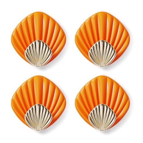 RICOO Klebehaken Set, Haken selbstklebend HP004-O Orange, Muschel Handtuchhaken ohne bohren, Klebehaken für Badezimmer, Kleiderhaken zum Kleben, selbstklebende Wandhaken, Hooks, Badhaken von RICOO