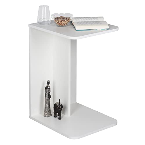 RICOO Kleiner Beistelltisch Holz 39 x 62 x 45 cm Couchtisch klein in Weiss – WM045-WM, Konsolentisch, Wohnzimmertisch für Couch, Kleiner Tisch, Mini Tisch klein, Sofatisch in C-Form RICOO Kleiner Beistelltisch Holz 39 x 62 x 45 cm Couchtisch klein in Weiss – WM045-WM, Konsolentisch, Wohnzimmertisch für Couch, Kleiner Tisch, Mini Tisch klein, Sofatisch in C-Form von RICOO