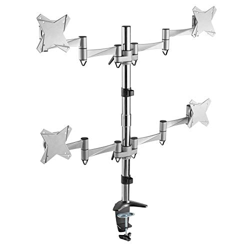 RICOO Monitor Halterung Tisch, VESA Tischhalterung für 13-26 Zoll, Monitorhalterung 4 Monitore Arm TS9211, Bildschirmhalterung Monitorarm Bildschirm Halter Monitorhalter Arme für Computermonitore von RICOO