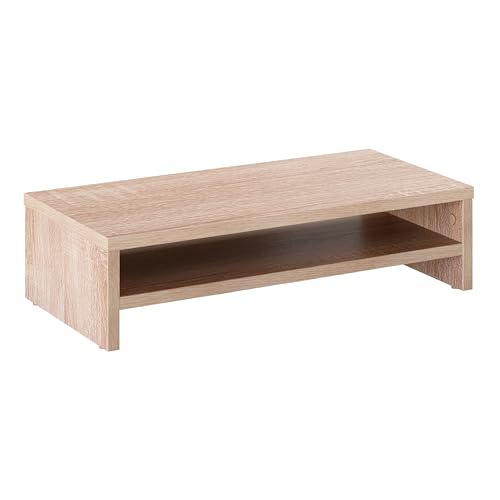 RICOO Monitor Ständer für Computermonitore Monitorständer - 54 x 26 x 14 cm Schreibtischaufsatz Eiche/Sonoma FS0114-ES Bildschirmerhöhung Bildschirmständer Laptop Tisch Lapdesk Laptoptisch von RICOO