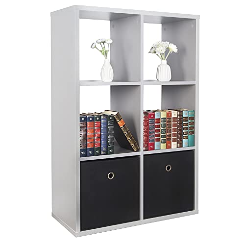 RICOO Regal 107 x 73 x 33cm, Standregal grau WM079-PL Spannplatte aus Holz, Bücherregal Wandregal, klein, Regale & Ablagen, schmales Regal schmal, kleines Regal, Büro Bücherregale von RICOO