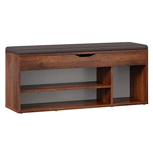 RICOO Schuhbank mit Sitzfläche 104x49x30cm Pressholz Braun Schuhregal mit Sitzbank mit Stauraum WM034-EB-A Schuhschrank mit Sitzbank Schuhregal mit Sitzfläche Aufklappbar Sitzbänke & Truhen Flur RICOO Schuhbank mit Sitzfläche 104x49x30cm Pressholz Braun Schuhregal mit Sitzbank mit Stauraum WM034-EB-A Schuhschrank mit Sitzbank Schuhregal mit Sitzfläche Aufklappbar Sitzbänke & Truhen Flur von RICOO