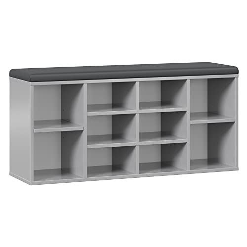 RICOO Schuhbank mit Sitzfläche & Stauraum 104x49x30cm Pressholz Grau, Schuhregal mit Sitzkissen WM033-PL-A, Schuhschrank mit Sitzbank Bank mit Schuhablage Garderobenbank Sitzbänke & Truhen Flur RICOO Schuhbank mit Sitzfläche & Stauraum 104x49x30cm Pressholz Grau, Schuhregal mit Sitzkissen WM033-PL-A, Schuhschrank mit Sitzbank Bank mit Schuhablage Garderobenbank Sitzbänke & Truhen Flur von RICOO