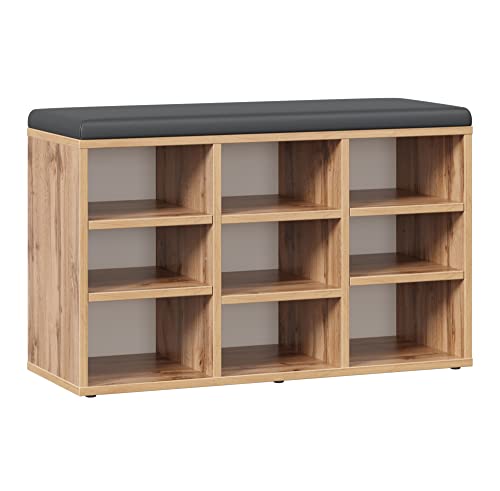RICOO Schuhbank mit Sitzfläche & Stauraum 79x49x30cm Pressholz Eiche Braun, Schuhregal mit Sitzkissen WM035-EW-A, Schuhschrank mit Sitzbank Bank mit Schuhablage Garderobenbank Sitzbänke & Truhen RICOO Schuhbank mit Sitzfläche & Stauraum 79x49x30cm Pressholz Eiche Braun, Schuhregal mit Sitzkissen WM035-EW-A, Schuhschrank mit Sitzbank Bank mit Schuhablage Garderobenbank Sitzbänke & Truhen von RICOO