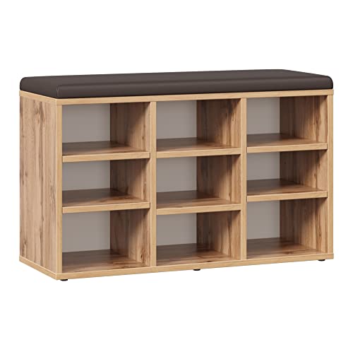 RICOO Schuhbank mit Sitzfläche & Stauraum 79x49x30cm Pressholz Eiche Braun, Schuhregal mit Sitzkissen WM035-EW-B, Schuhschrank mit Sitzbank Bank mit Schuhablage Garderobenbank Sitzbänke & Truhen RICOO Schuhbank mit Sitzfläche & Stauraum 79x49x30cm Pressholz Eiche Braun, Schuhregal mit Sitzkissen WM035-EW-B, Schuhschrank mit Sitzbank Bank mit Schuhablage Garderobenbank Sitzbänke & Truhen von RICOO