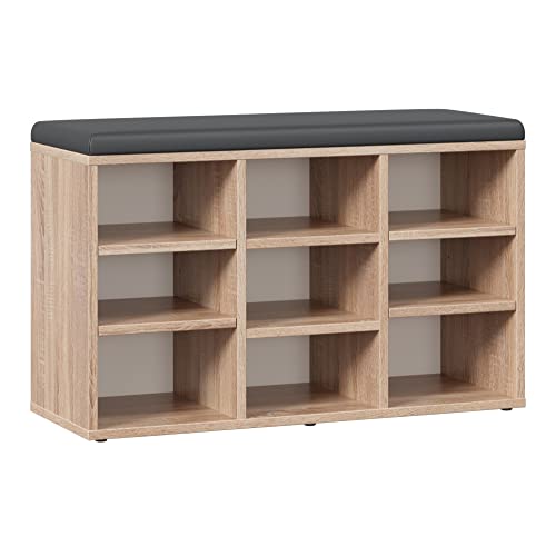 RICOO Schuhbank mit Sitzfläche & Stauraum 79x49x30cm Pressholz Eiche Sonima, Schuhregal mit Sitzkissen WM035-ES-A, Schuhschrank mit Sitzbank Bank mit Schuhablage Garderobenbank Sitzbänke & Truhen RICOO Schuhbank mit Sitzfläche & Stauraum 79x49x30cm Pressholz Eiche Sonima, Schuhregal mit Sitzkissen WM035-ES-A, Schuhschrank mit Sitzbank Bank mit Schuhablage Garderobenbank Sitzbänke & Truhen von RICOO