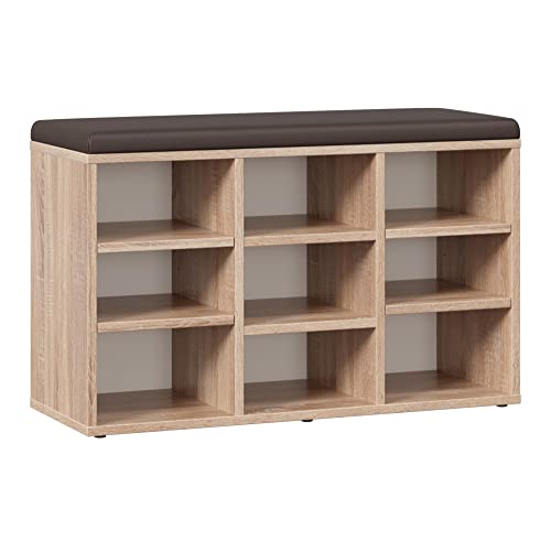 RICOO Schuhbank mit Sitzfläche & Stauraum 79x49x30cm Pressholz Eiche Sonima, Schuhregal mit Sitzkissen WM035-ES-B, Schuhschrank mit Sitzbank Bank mit Schuhablage Garderobenbank Sitzbänke & Truhen RICOO Schuhbank mit Sitzfläche & Stauraum 79x49x30cm Pressholz Eiche Sonima, Schuhregal mit Sitzkissen WM035-ES-B, Schuhschrank mit Sitzbank Bank mit Schuhablage Garderobenbank Sitzbänke & Truhen von RICOO