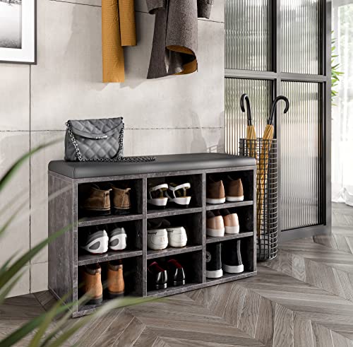 RICOO Schuhbank mit Sitzfläche & Stauraum 79x49x30cm Pressholz Grau, Schuhregal mit Sitzkissen WM035-BG-A, Schuhschrank mit Sitzbank Bank mit Schuhablage Garderobenbank Sitzbänke & Truhen Flur RICOO Schuhbank mit Sitzfläche & Stauraum 79x49x30cm Pressholz Grau, Schuhregal mit Sitzkissen WM035-BG-A, Schuhschrank mit Sitzbank Bank mit Schuhablage Garderobenbank Sitzbänke & Truhen Flur von RICOO