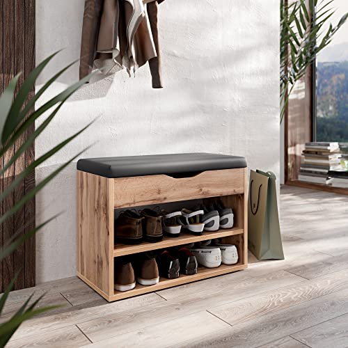 RICOO Schuhbank mit Sitzfläche & Stauraum Aufklappbar 60x42x30cm Eiche Braun Pressholz, Schuhregal WM032-EW-A Schuhschrank mit Sitzbank Flur Bank mit Schuhablage Garderobenbank Sitzbänke & Truhen RICOO Schuhbank mit Sitzfläche & Stauraum Aufklappbar 60x42x30cm Eiche Braun Pressholz, Schuhregal WM032-EW-A Schuhschrank mit Sitzbank Flur Bank mit Schuhablage Garderobenbank Sitzbänke & Truhen von RICOO