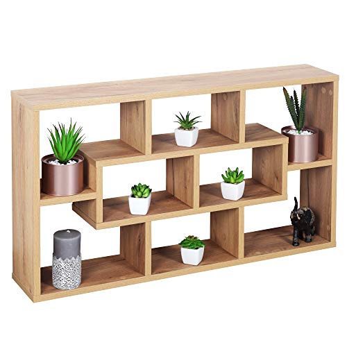 RICOO Schweberegal Wand Regal Wandregal WM050-EG Wandboard 85x48x16 cm Ablage Organisation Aufbewahrung Hängeregal Bücherregal Freischwebend Dekor Eiche Holz von RICOO