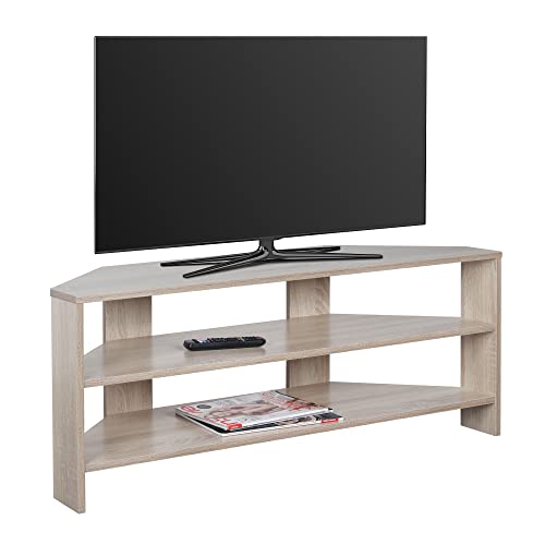 RICOO TV Schrank Lowboard Eiche Sonoma Braun WM069-ES Fernsehtisch Holz Fernsehschrank 110 x 45 x 36 cm Eckschrank für Fernseher Tisch Sideboard Wohnzimmer Fernsehkommode von RICOO