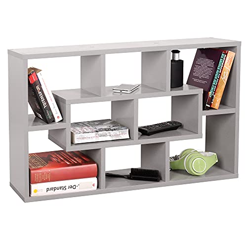 RICOO Schweberegal Wand Regal Wandregal WM050-PL Wandboard 85x48x16 cm Ablage Organisation Aufbewahrung Hängeregal Bücherregal Freischwebend Dekor Grau Holz von RICOO