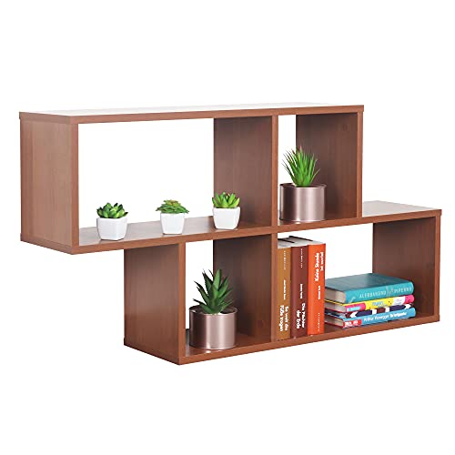 RICOO Wandregal 100 x 53 x 20 Braun Rustikal Eiche, Spanplatte aus Holz, Hängereral WM051-ER, Regal Wand Bücherregal Bilderregal Fotoregal Küchenregal Hängend Wandboard Würfelregal Schweberegal RICOO Wandregal 100 x 53 x 20 Braun Rustikal Eiche, Spanplatte aus Holz, Hängereral WM051-ER, Regal Wand Bücherregal Bilderregal Fotoregal Küchenregal Hängend Wandboard Würfelregal Schweberegal von RICOO