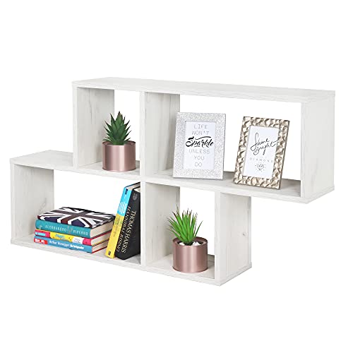 RICOO Wandregal 100 x 53 x 20 Eiche weiß, Spanplatte aus Holz, Hängereral WM051-EP, Regal Wand, Bücherregal Bilderregal Fotoregal Küchenregal Hängend Wandboard Würfelregal Schweberegal RICOO Wandregal 100 x 53 x 20 Eiche weiß, Spanplatte aus Holz, Hängereral WM051-EP, Regal Wand, Bücherregal Bilderregal Fotoregal Küchenregal Hängend Wandboard Würfelregal Schweberegal von RICOO