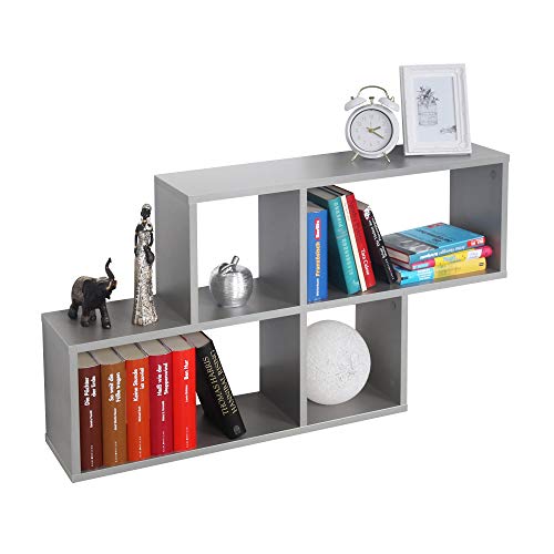 RICOO Regal Wand 100 x 53 x 20 cm Wandregal Holz grau WM051-PL Bücherregal Hängeregal Holzregal Würfelregal Standregal Regale & Ablagen Bookshelf Raumteiler Schweberegale von RICOO